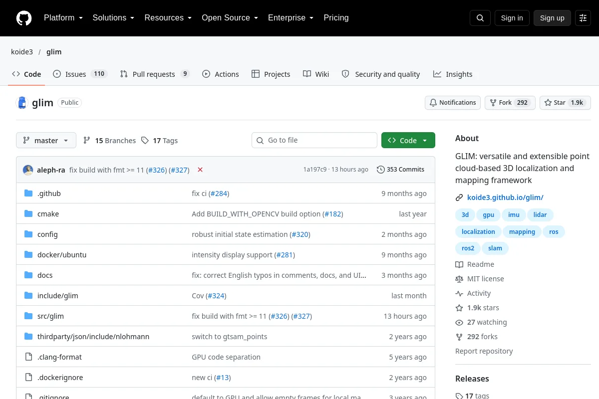 glim · koide3 website or repository screenshot