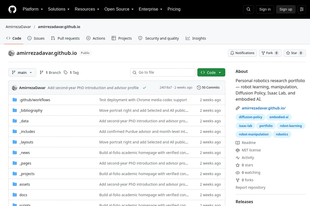 amirrezadavar.github.io · AmirrezaDavar website or repository screenshot