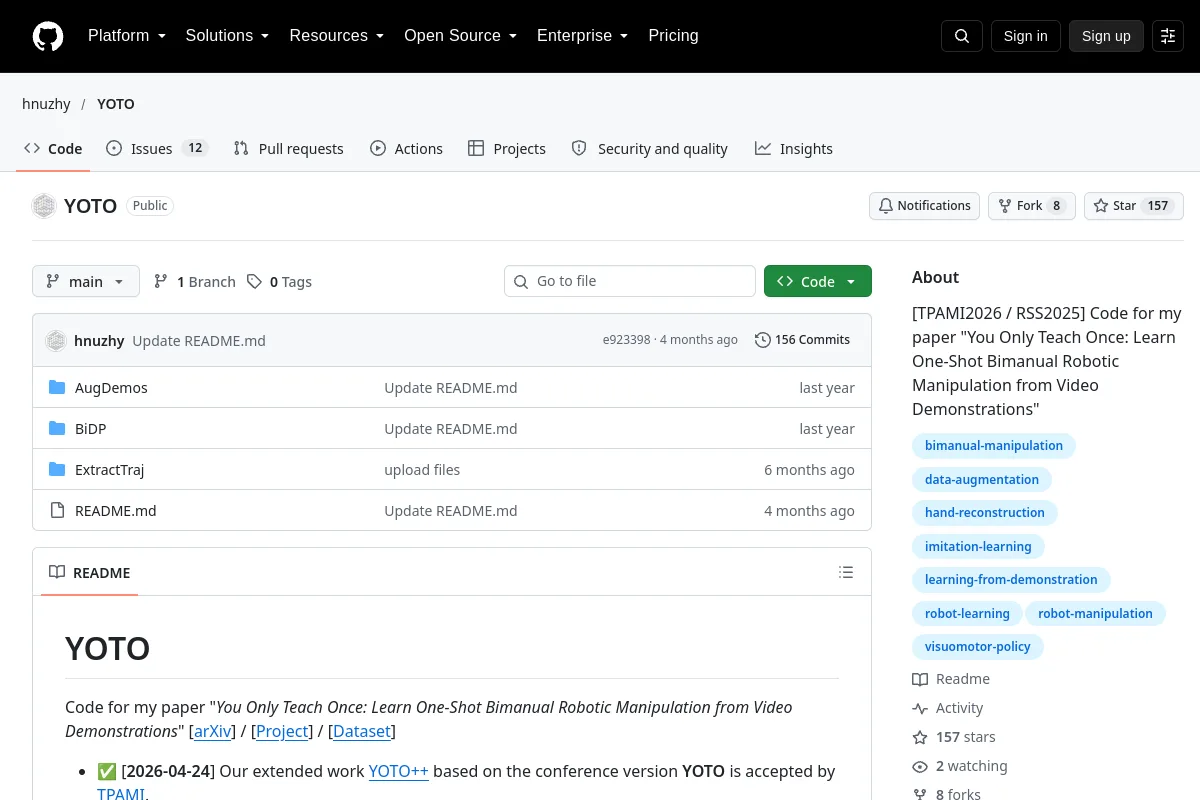 YOTO · hnuzhy resource page screenshot
