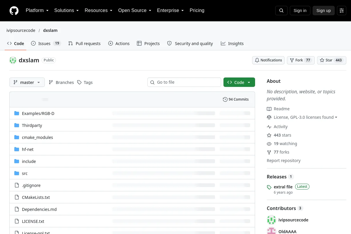 dxslam · ivipsourcecode resource page screenshot