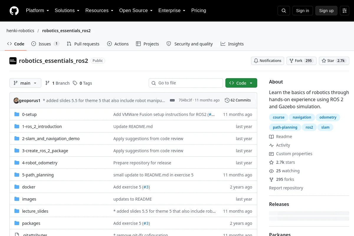 robotics_essentials_ros2 · henki-robotics website or repository screenshot