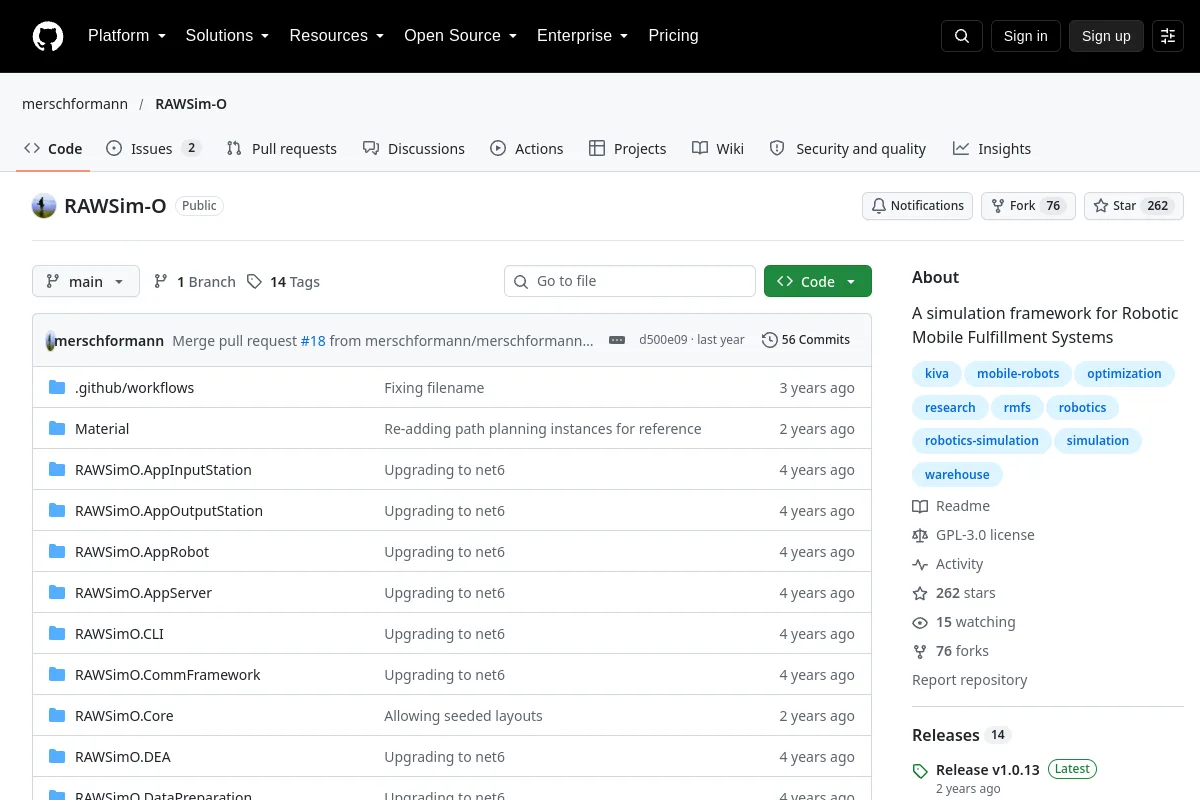 RAWSim-O · merschformann resource page screenshot
