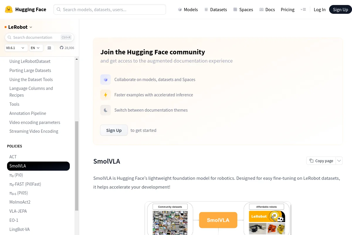 SmolVLA website or repository screenshot