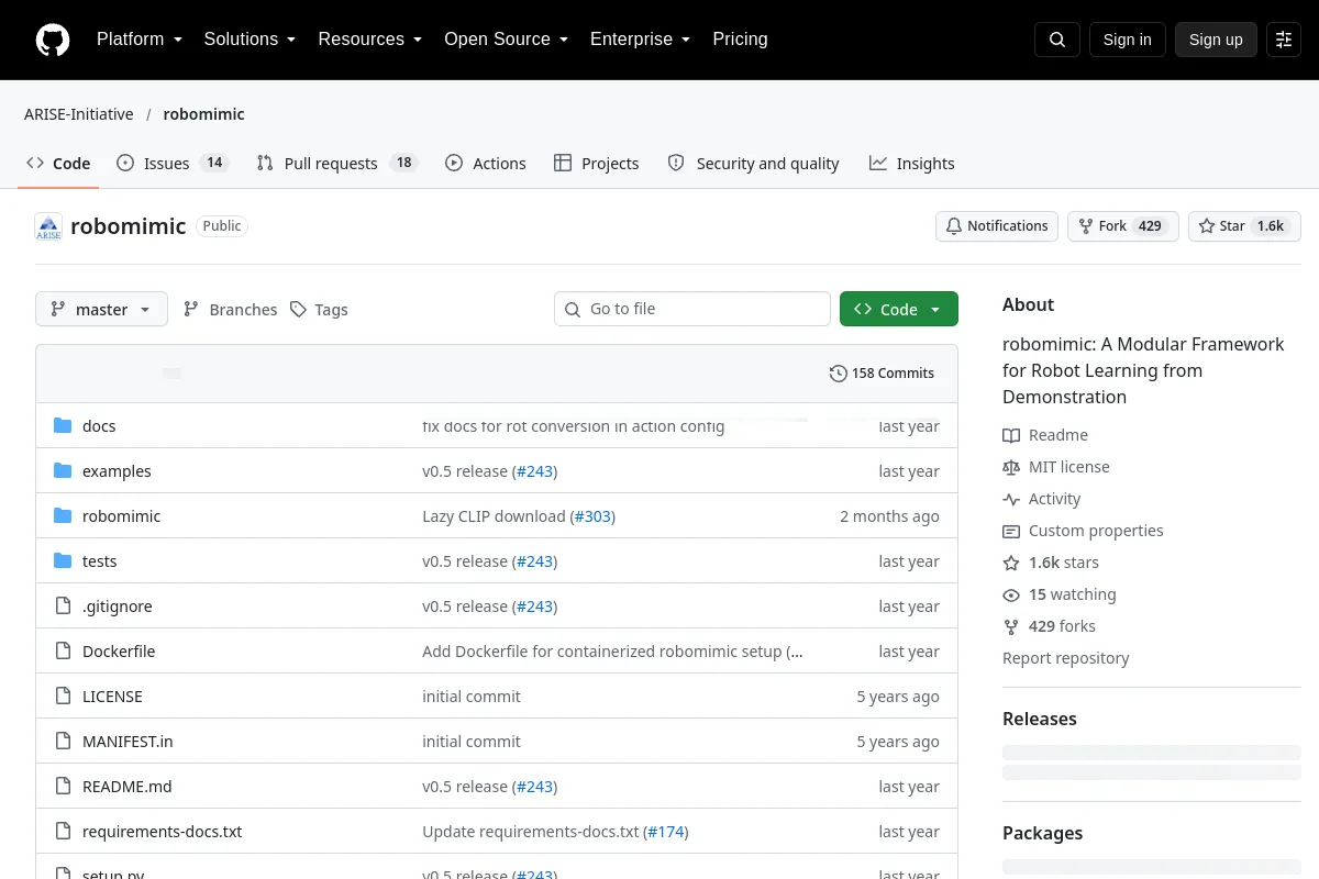 robomimic website or repository screenshot