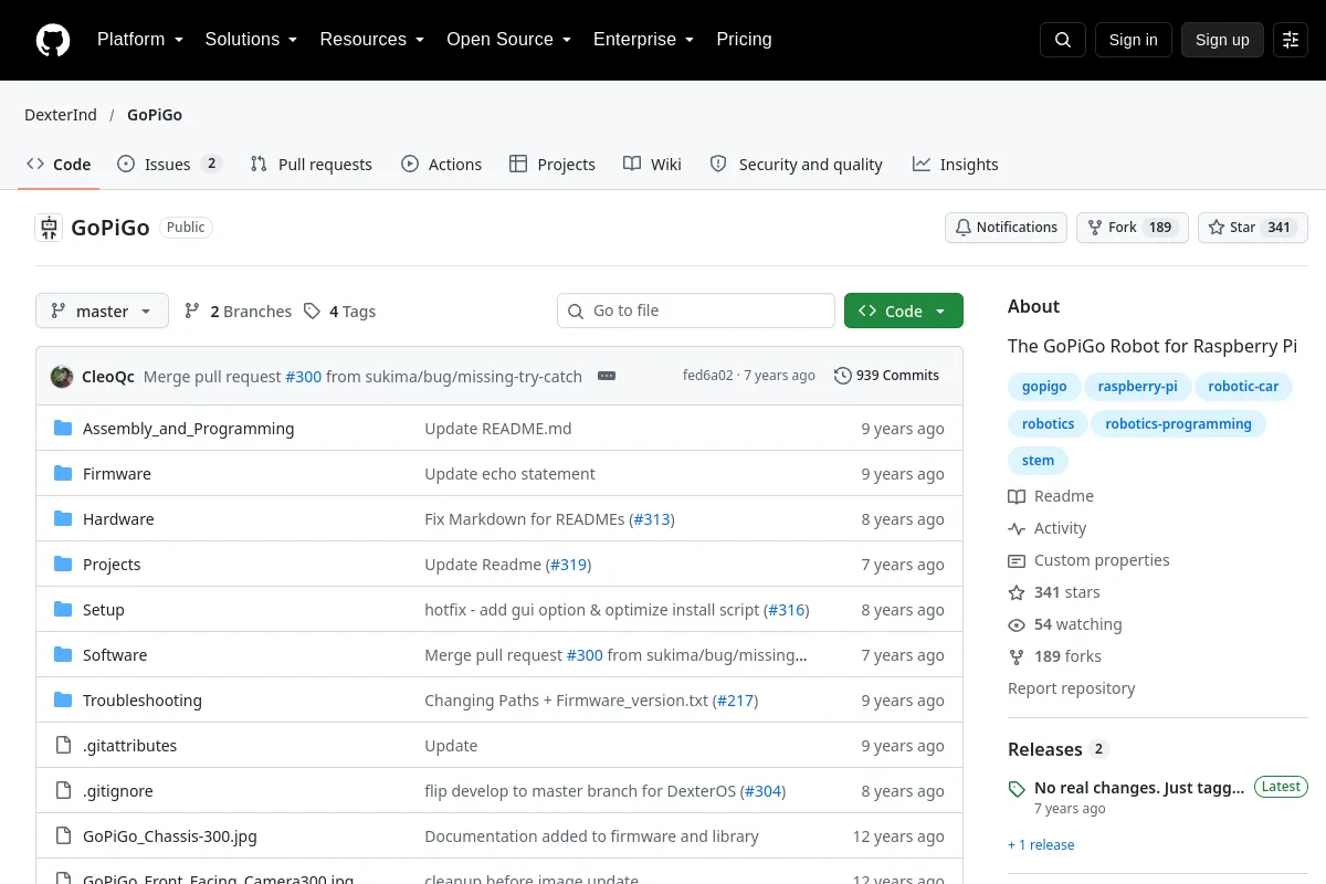 GoPiGo · DexterInd website or repository screenshot