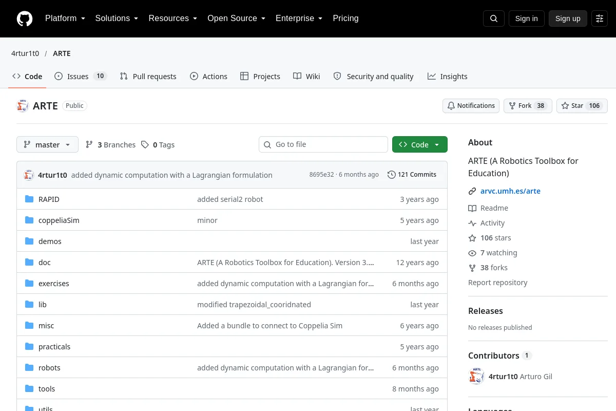 ARTE · 4rtur1t0 website or repository screenshot