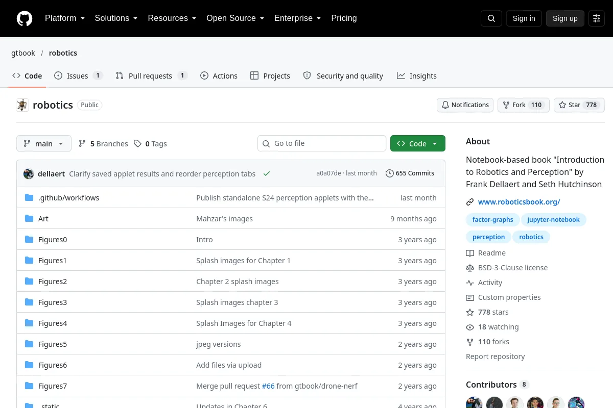robotics · gtbook website or repository screenshot