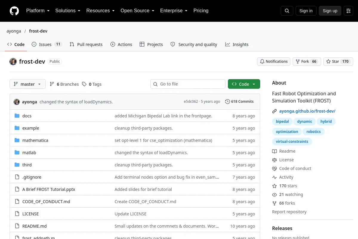 frost dev · ayonga website or repository screenshot