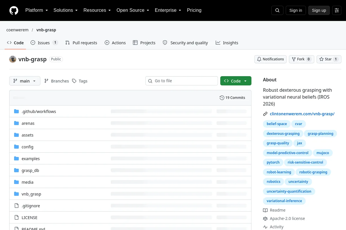 vnb grasp · coenwerem resource page screenshot
