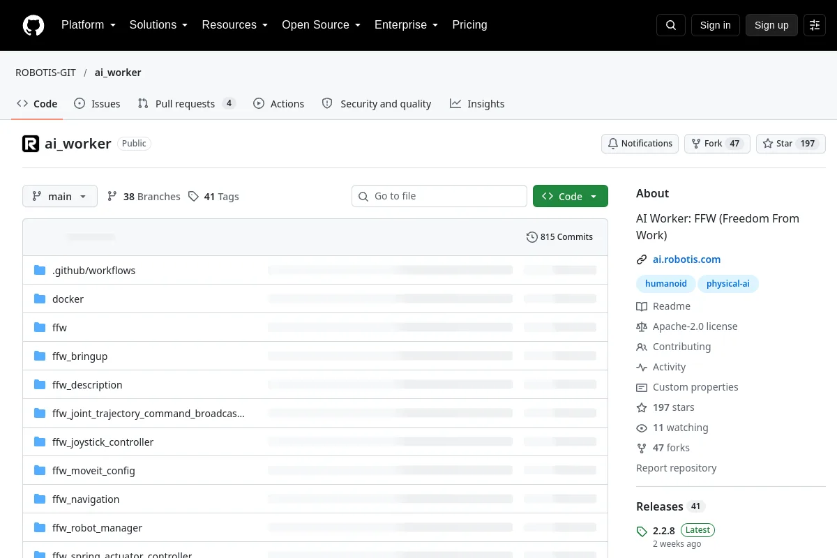 ai_worker · ROBOTIS-GIT website or repository screenshot