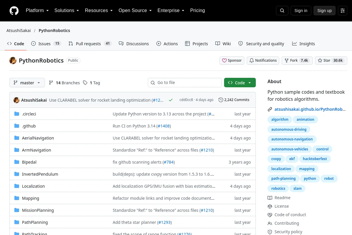 PythonRobotics website or repository screenshot