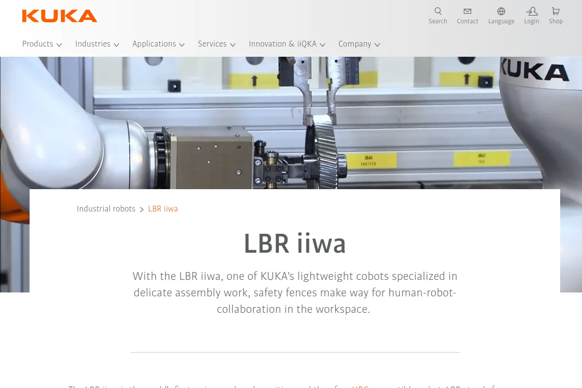 KUKA LBR iiwa website or repository screenshot
