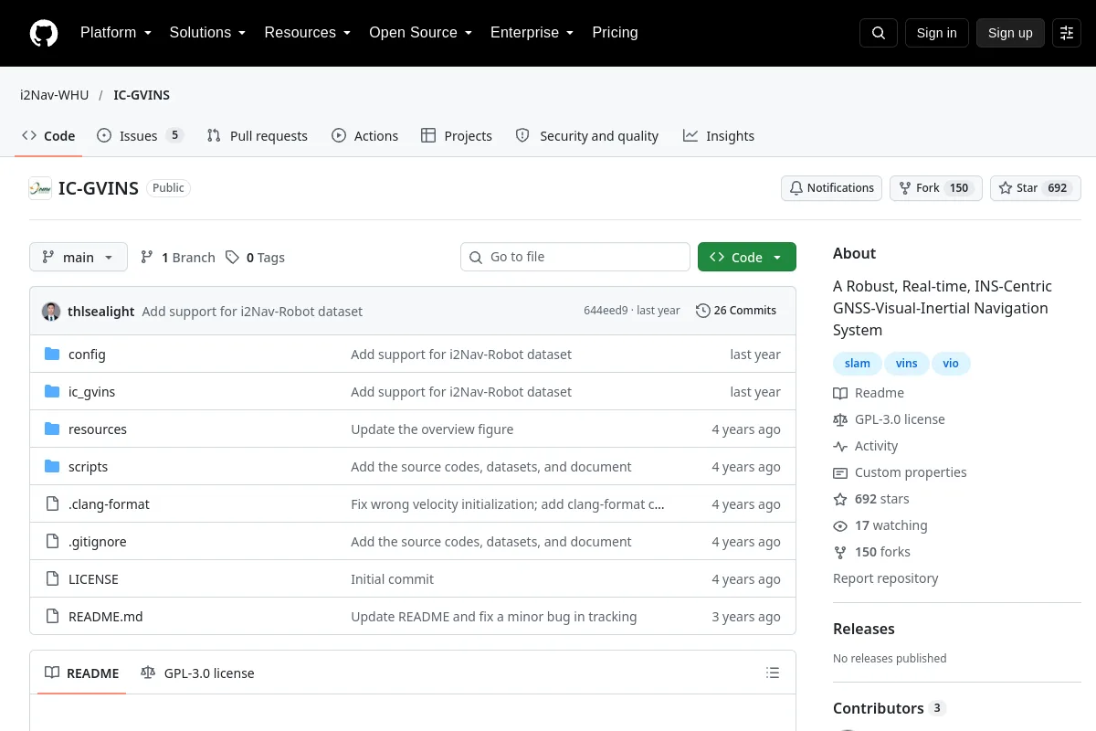 IC-GVINS · i2Nav-WHU resource page screenshot