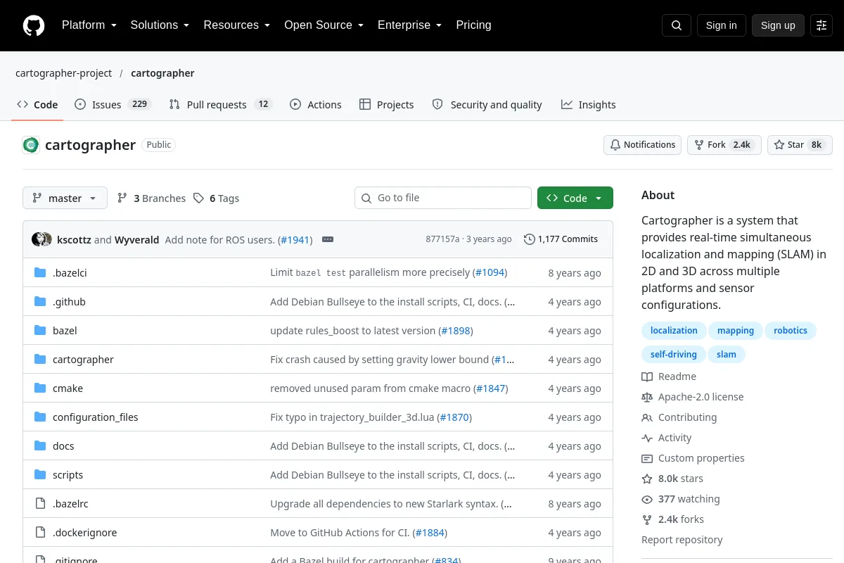 cartographer · cartographer-project website or repository screenshot