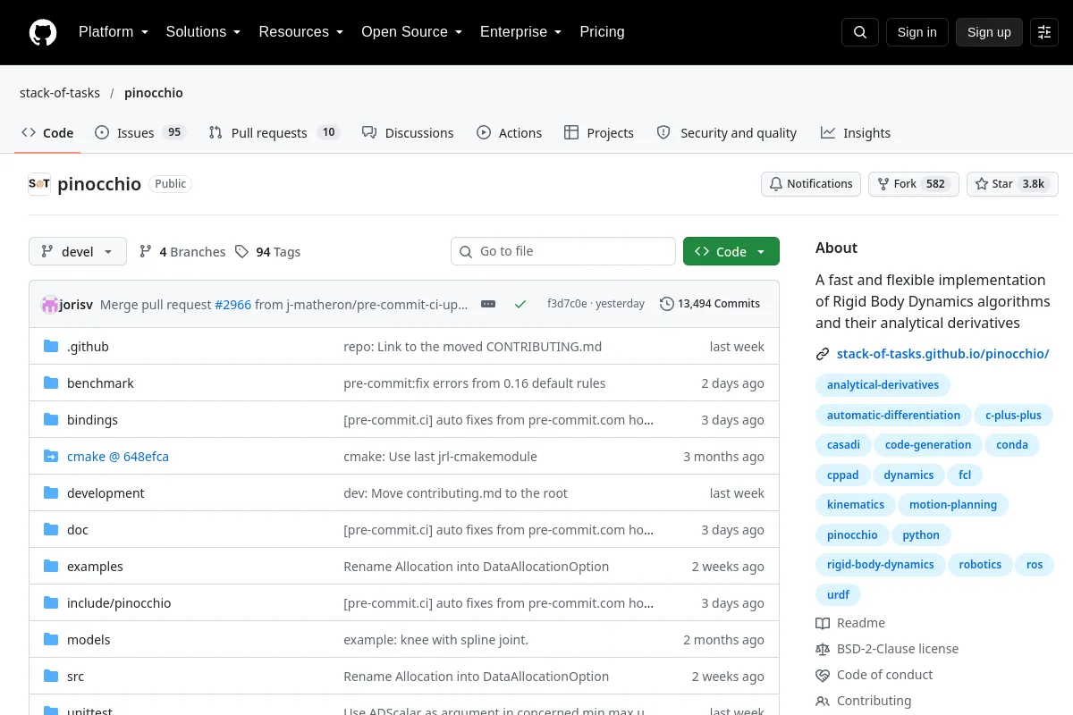 Pinocchio website or repository screenshot