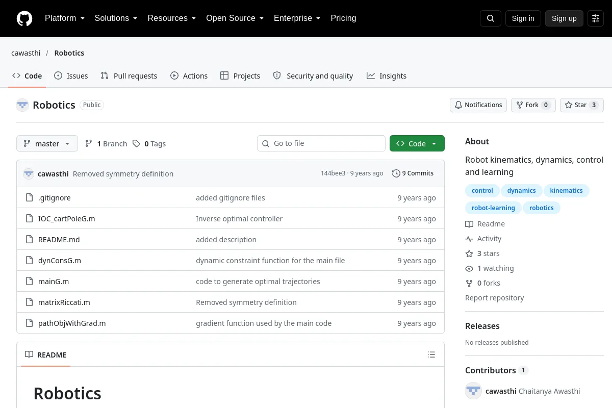 Robotics · cawasthi resource page screenshot