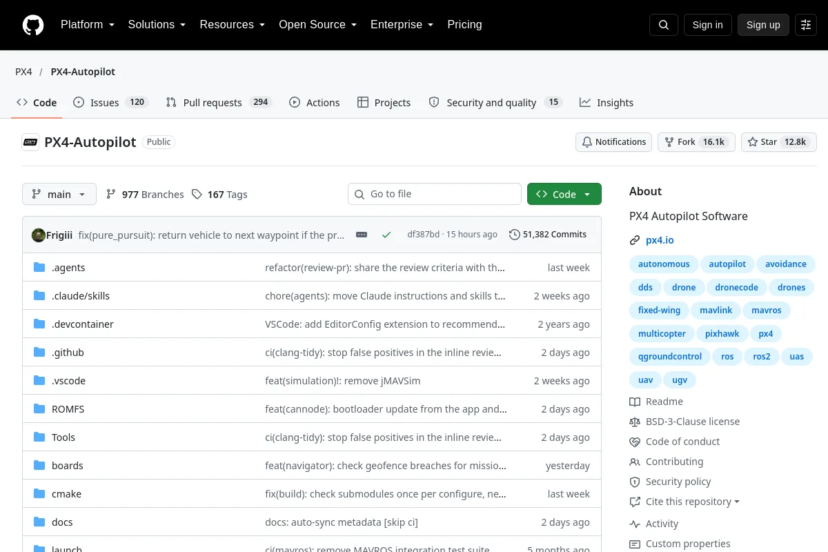 PX4 website or repository screenshot