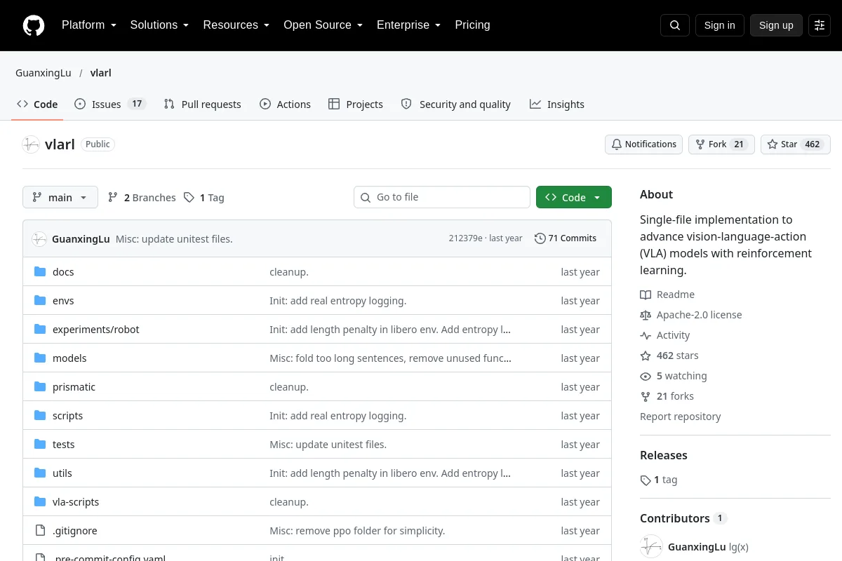 vlarl · GuanxingLu website or repository screenshot