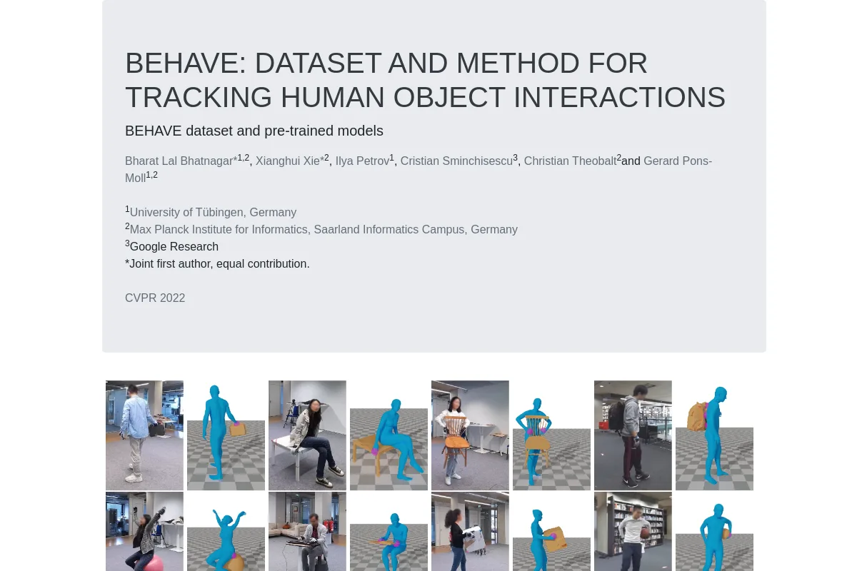 BEHAVE resource page screenshot
