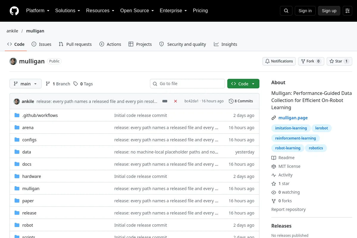 mulligan · ankile resource page screenshot