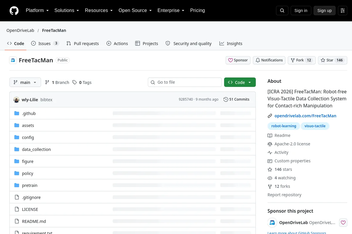 FreeTacMan · OpenDriveLab website or repository screenshot