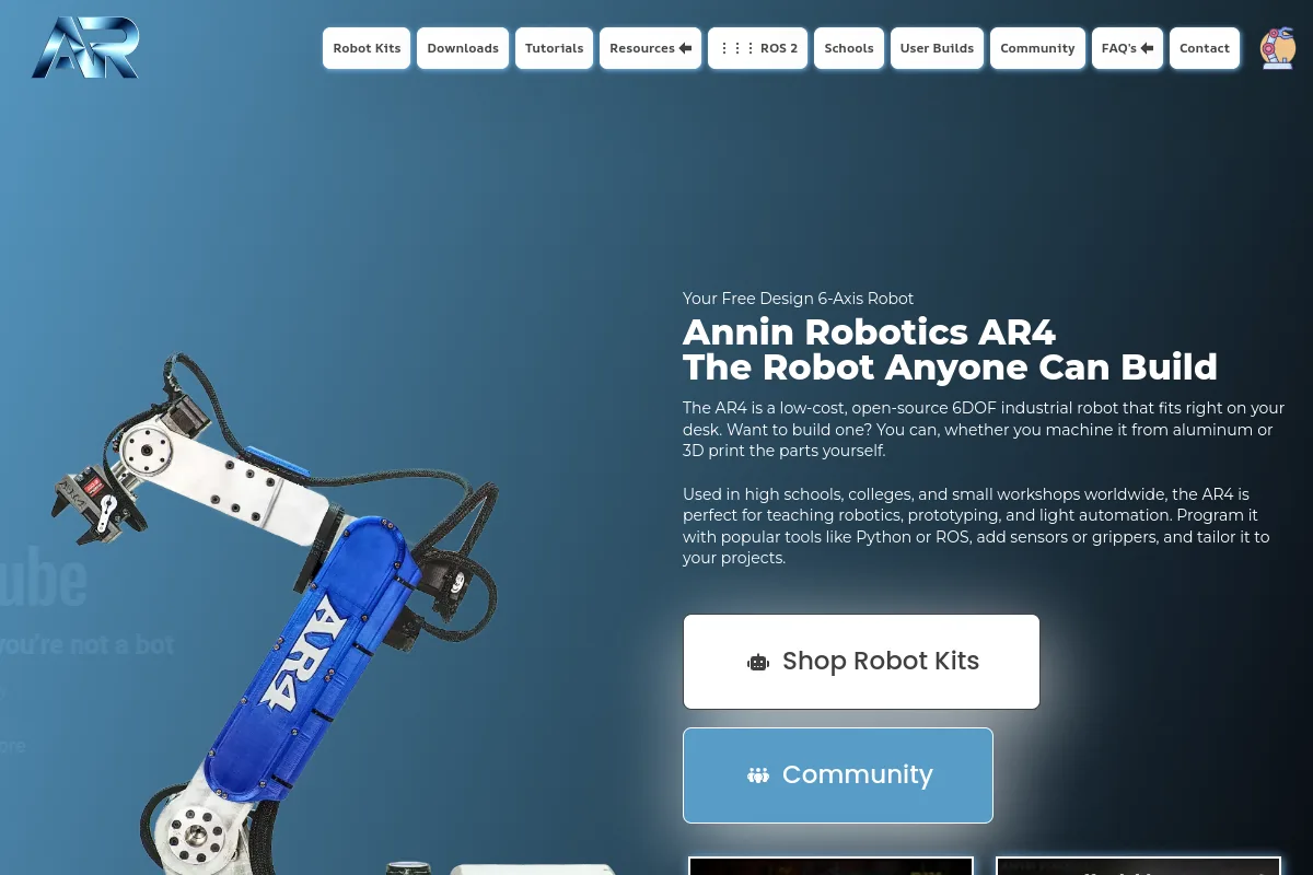 Annin Robotics AR4 website or repository screenshot