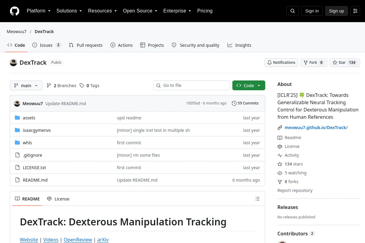 DexTrack · Meowuu7 website or repository screenshot