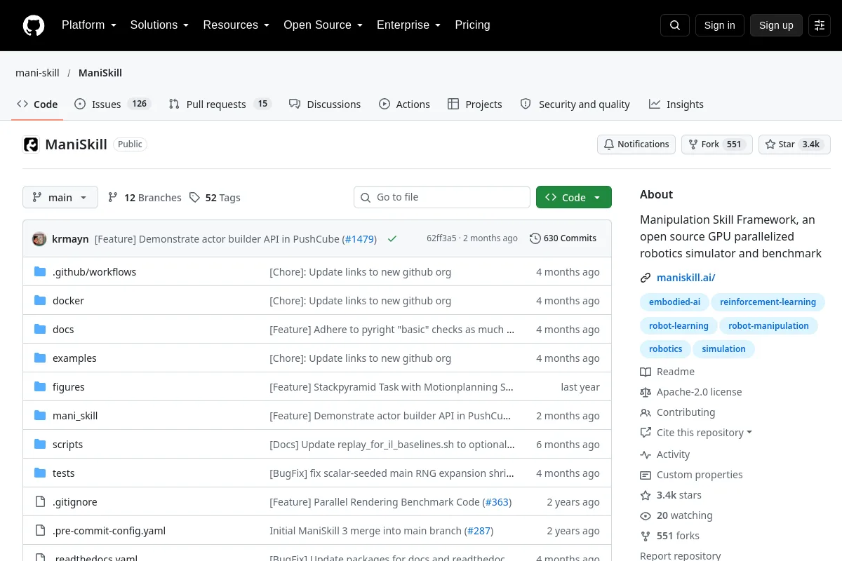 ManiSkill website or repository screenshot