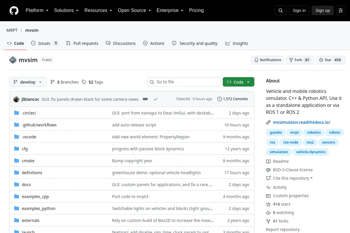 mvsim · MRPT website or repository screenshot