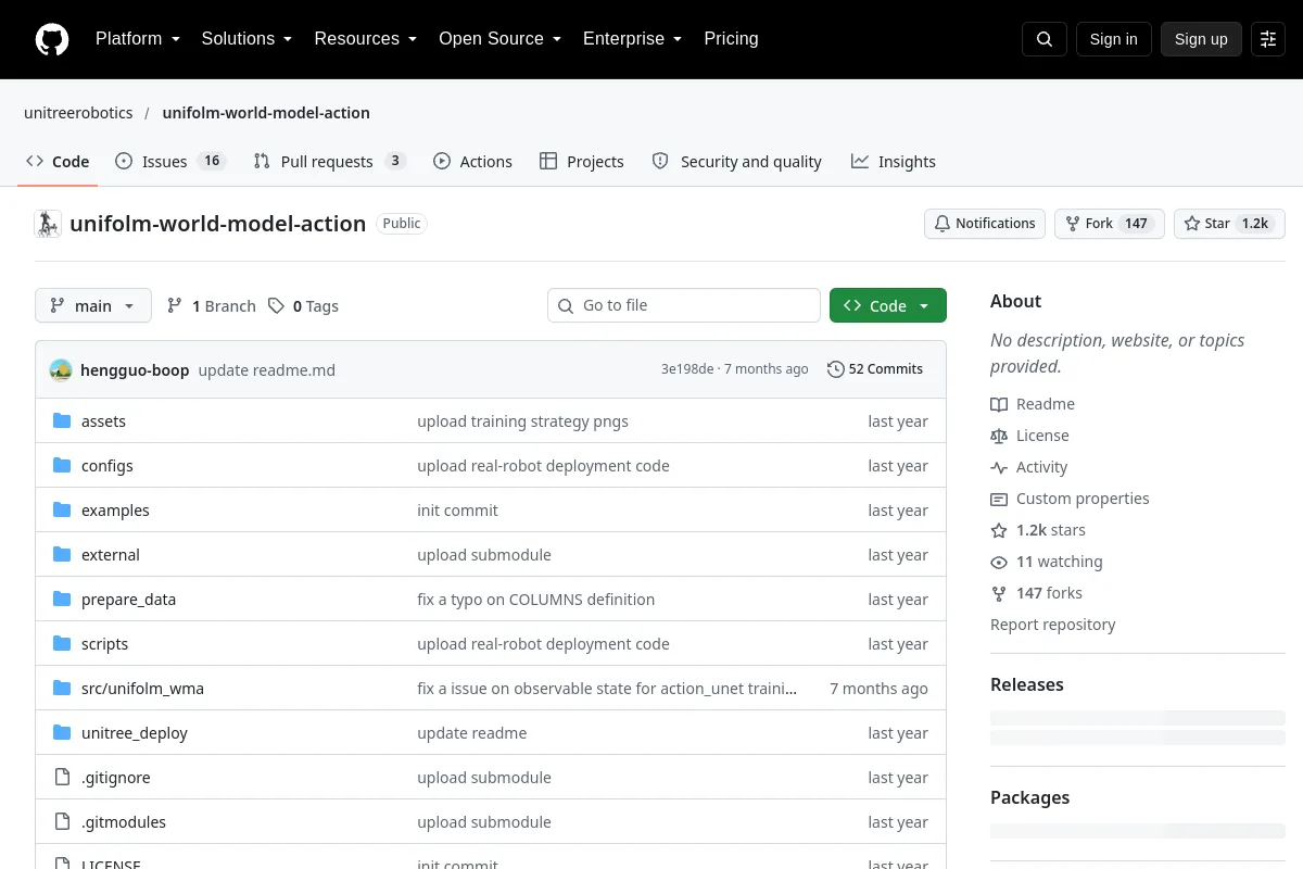 unifolm-world-model-action · unitreerobotics resource page screenshot