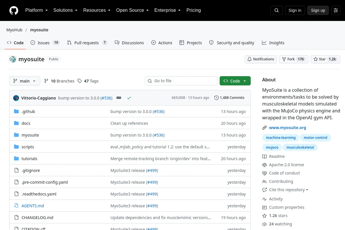 MyoSuite website or repository screenshot