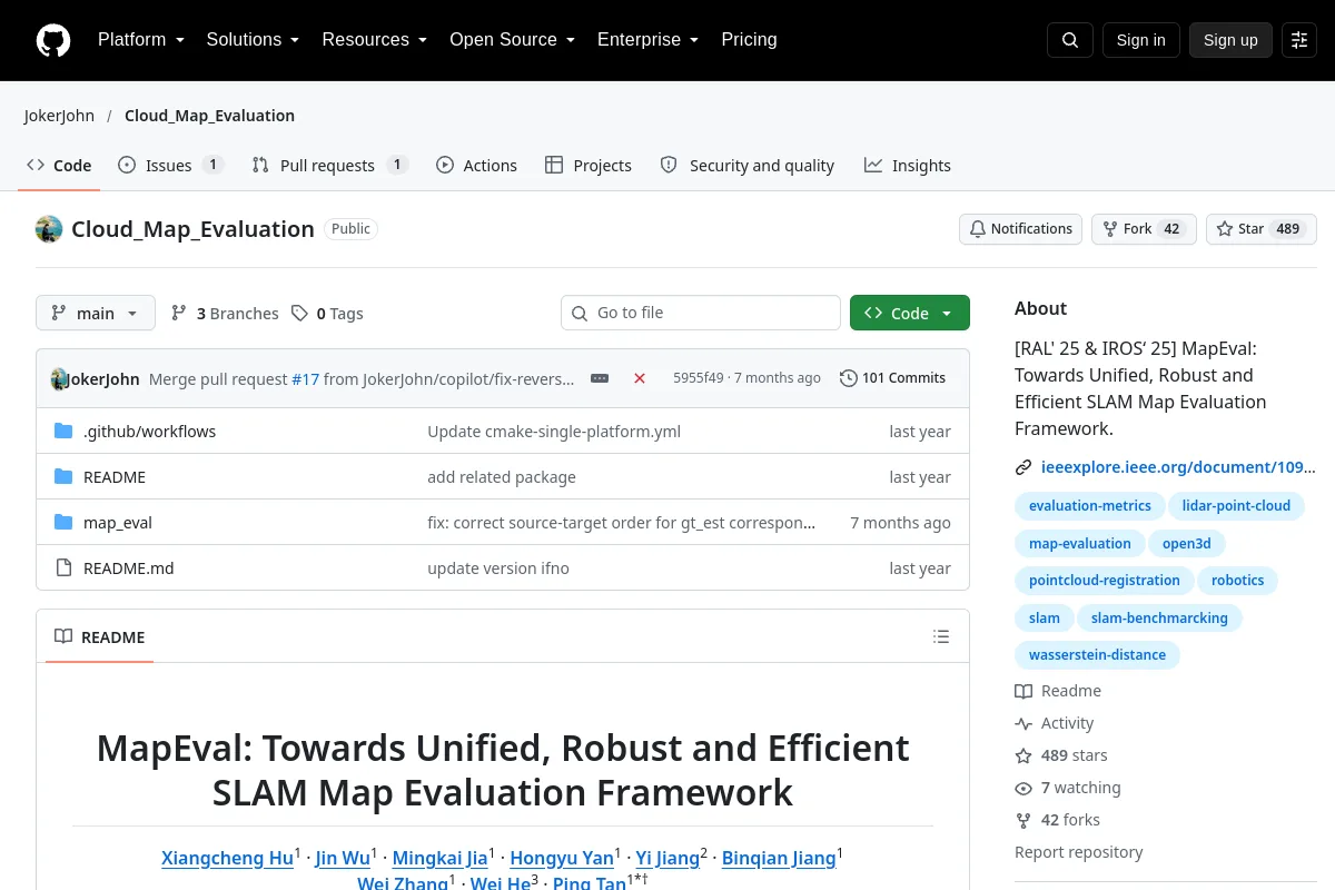 Cloud_Map_Evaluation · JokerJohn website or repository screenshot