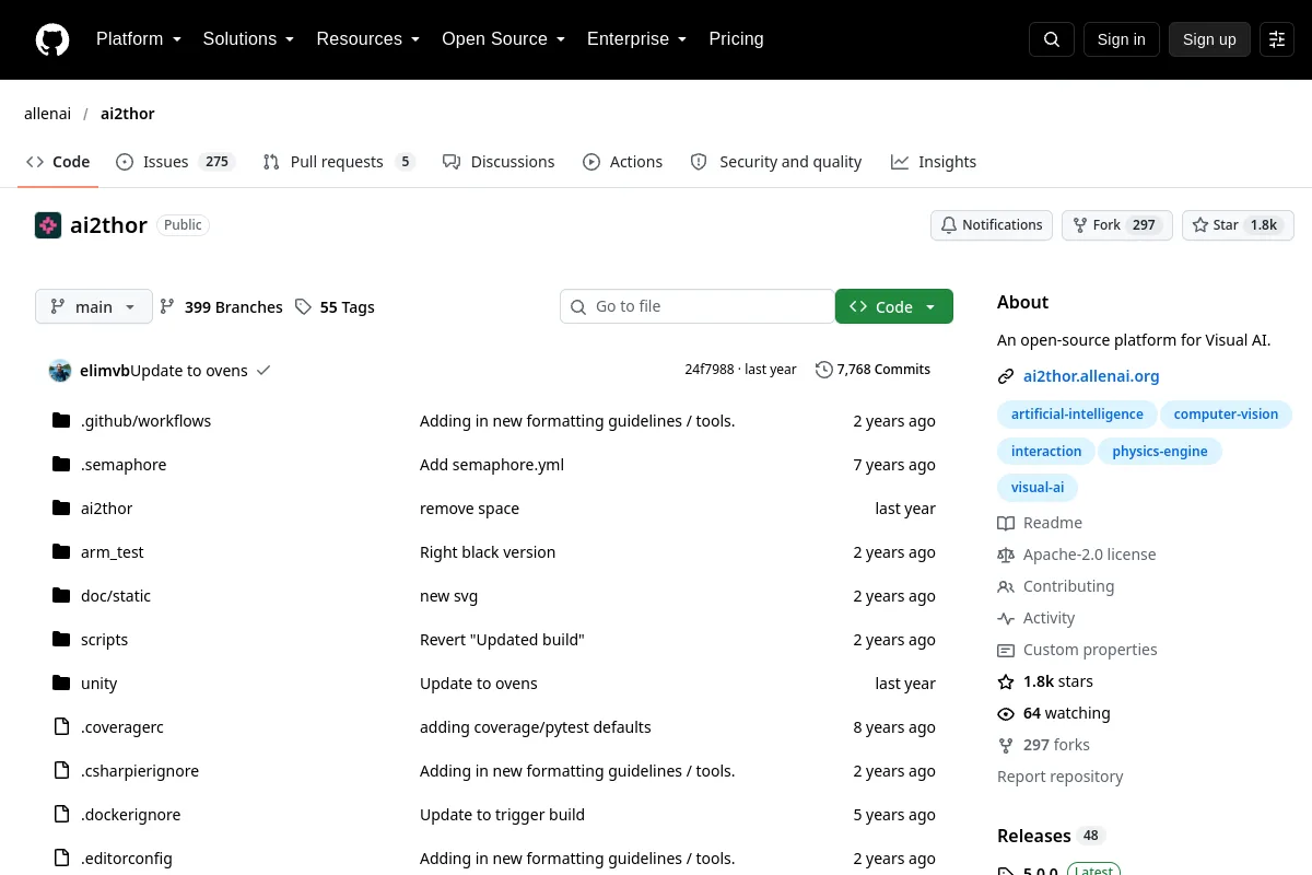 ai2thor · allenai website or repository screenshot