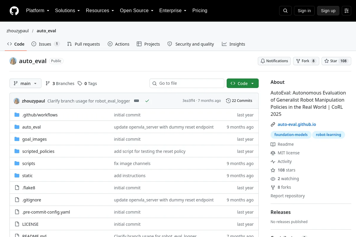 auto_eval · zhouzypaul website or repository screenshot