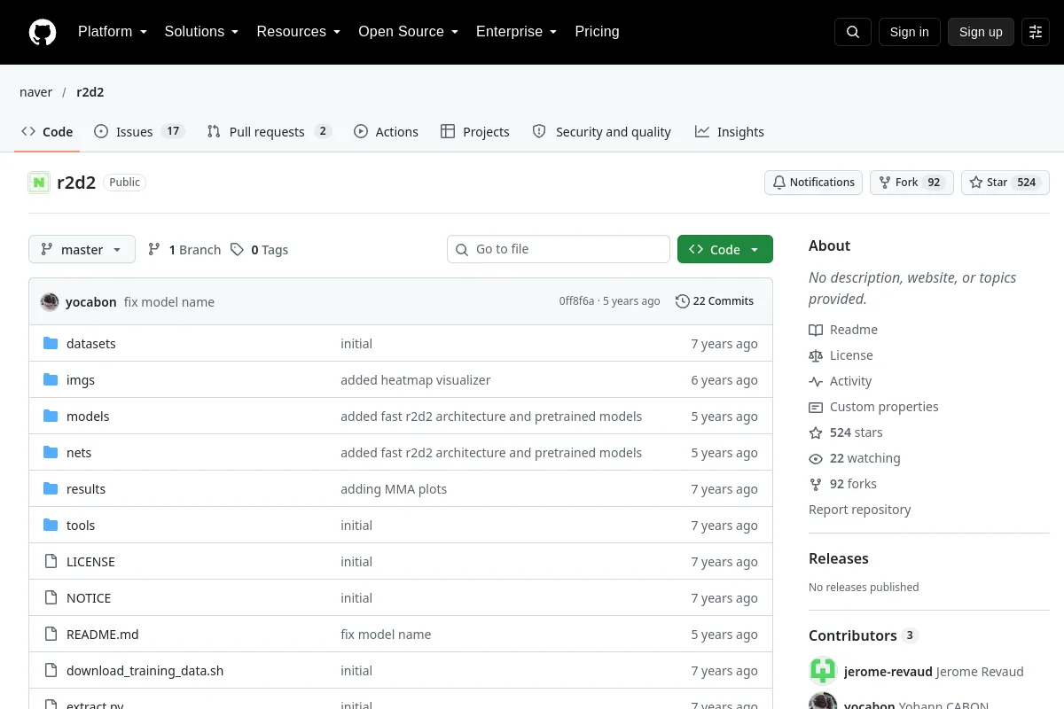 r2d2 · naver website or repository screenshot