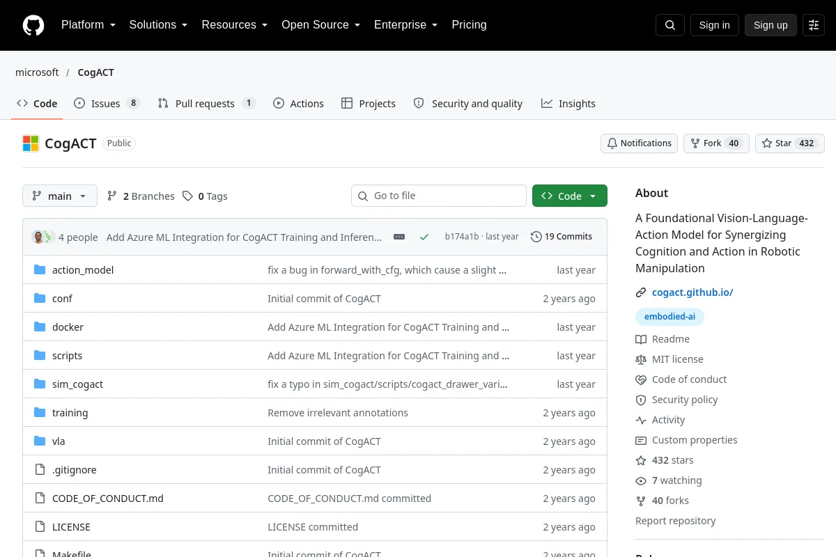 CogACT website or repository screenshot