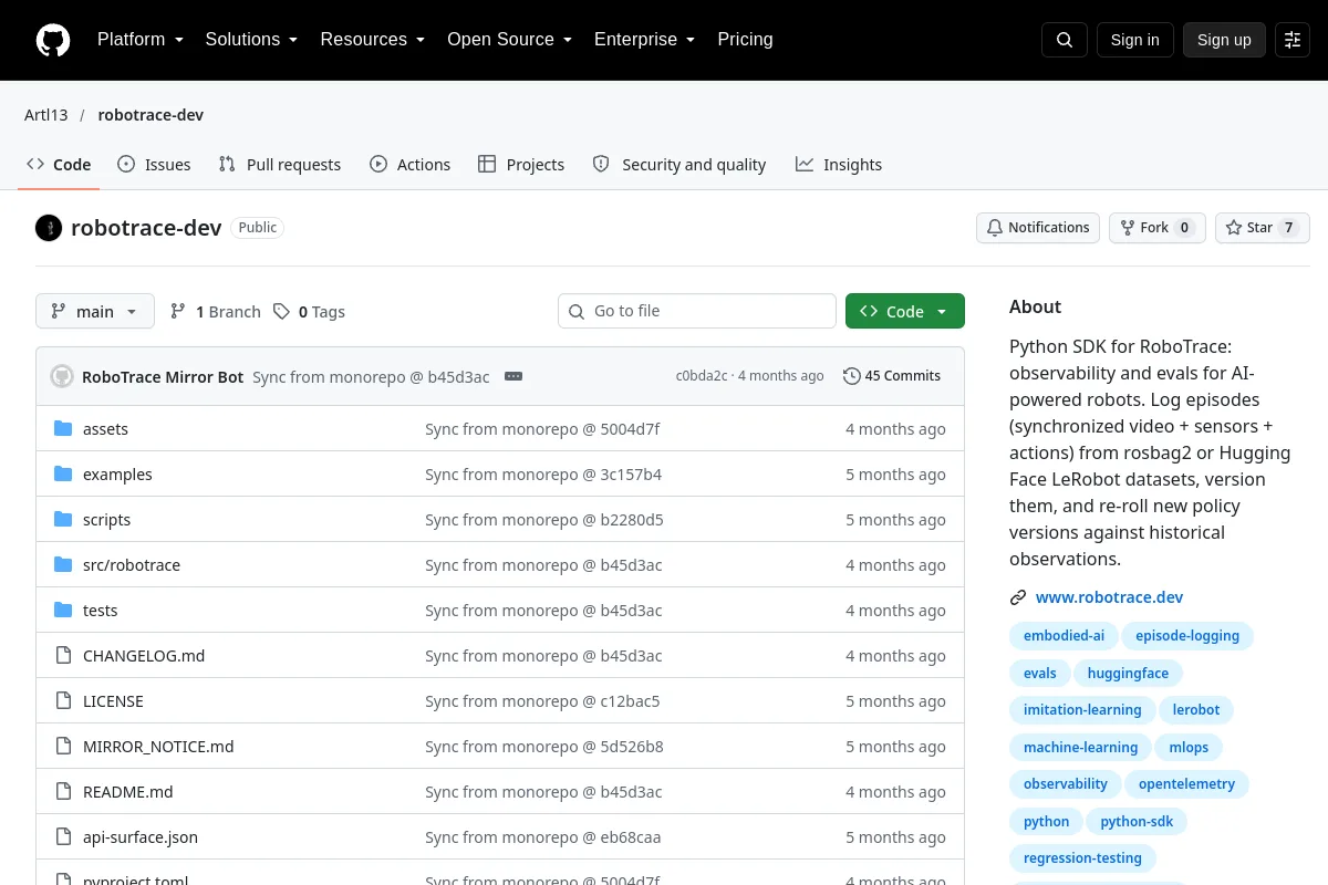 robotrace dev · Artl13 website or repository screenshot