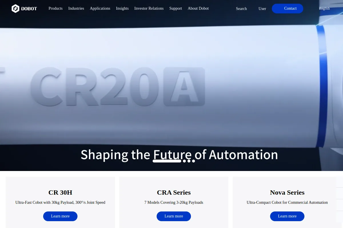 DOBOT Collaborative Robots website or repository screenshot