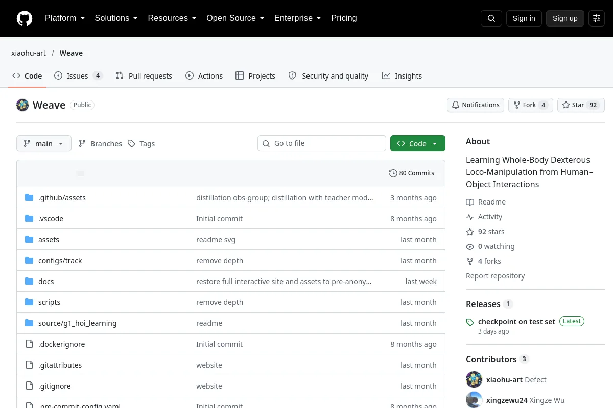 Weave · xiaohu-art website or repository screenshot