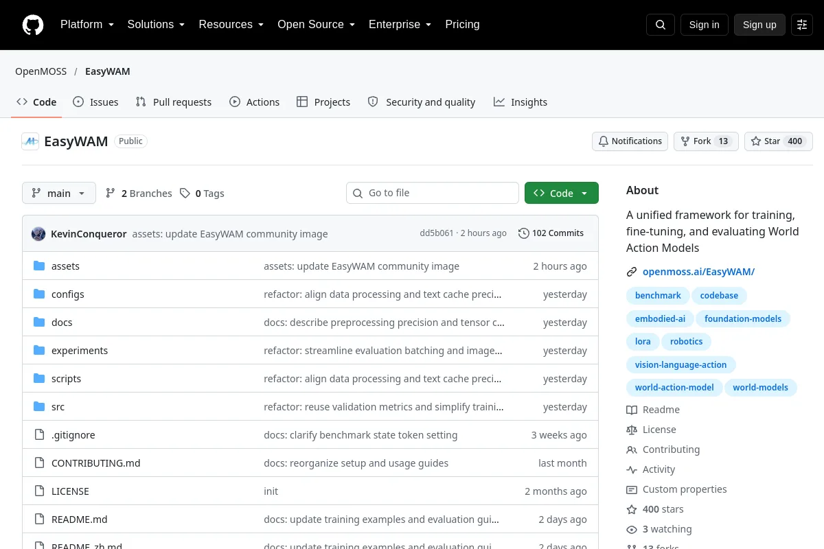 EasyWAM · OpenMOSS website or repository screenshot