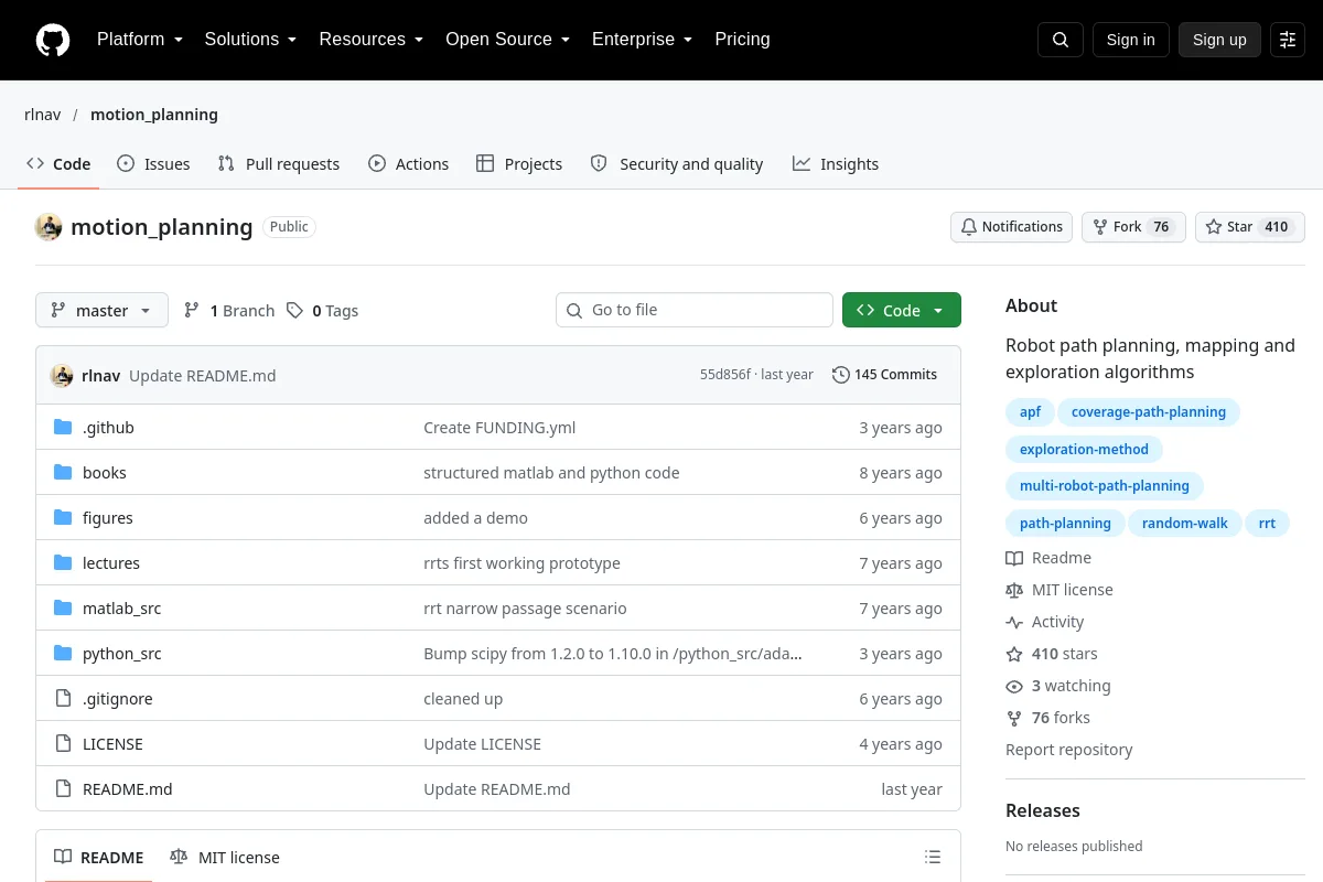 motion_planning · rlnav resource page screenshot