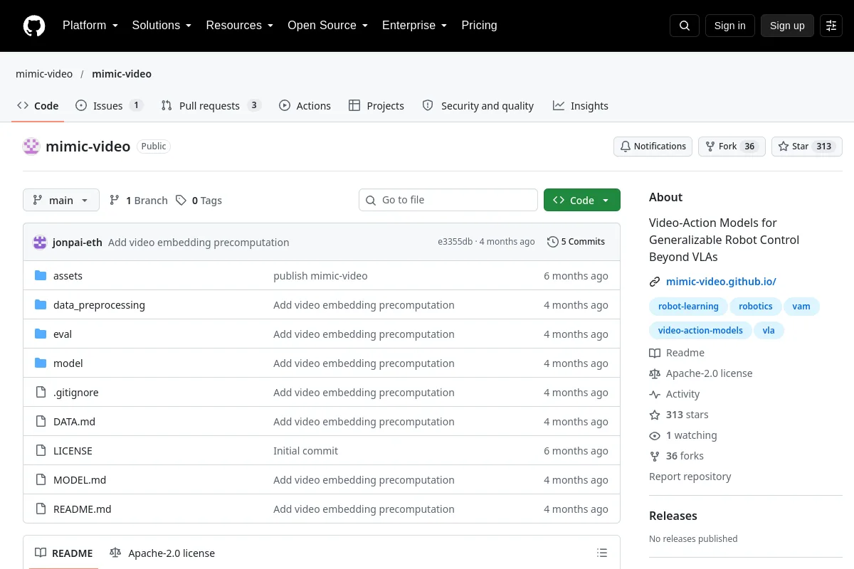 mimic-video · mimic-video resource page screenshot