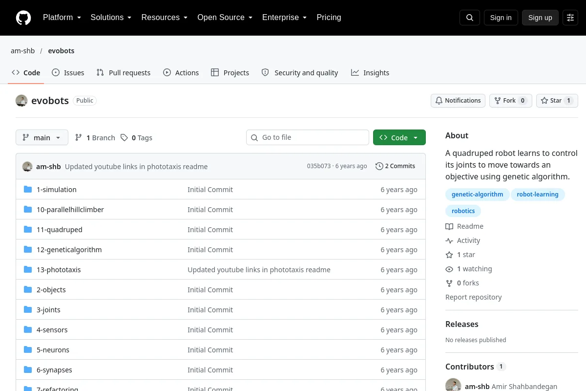 evobots · am-shb website or repository screenshot