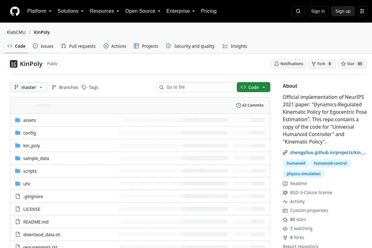 KinPoly · KlabCMU website or repository screenshot