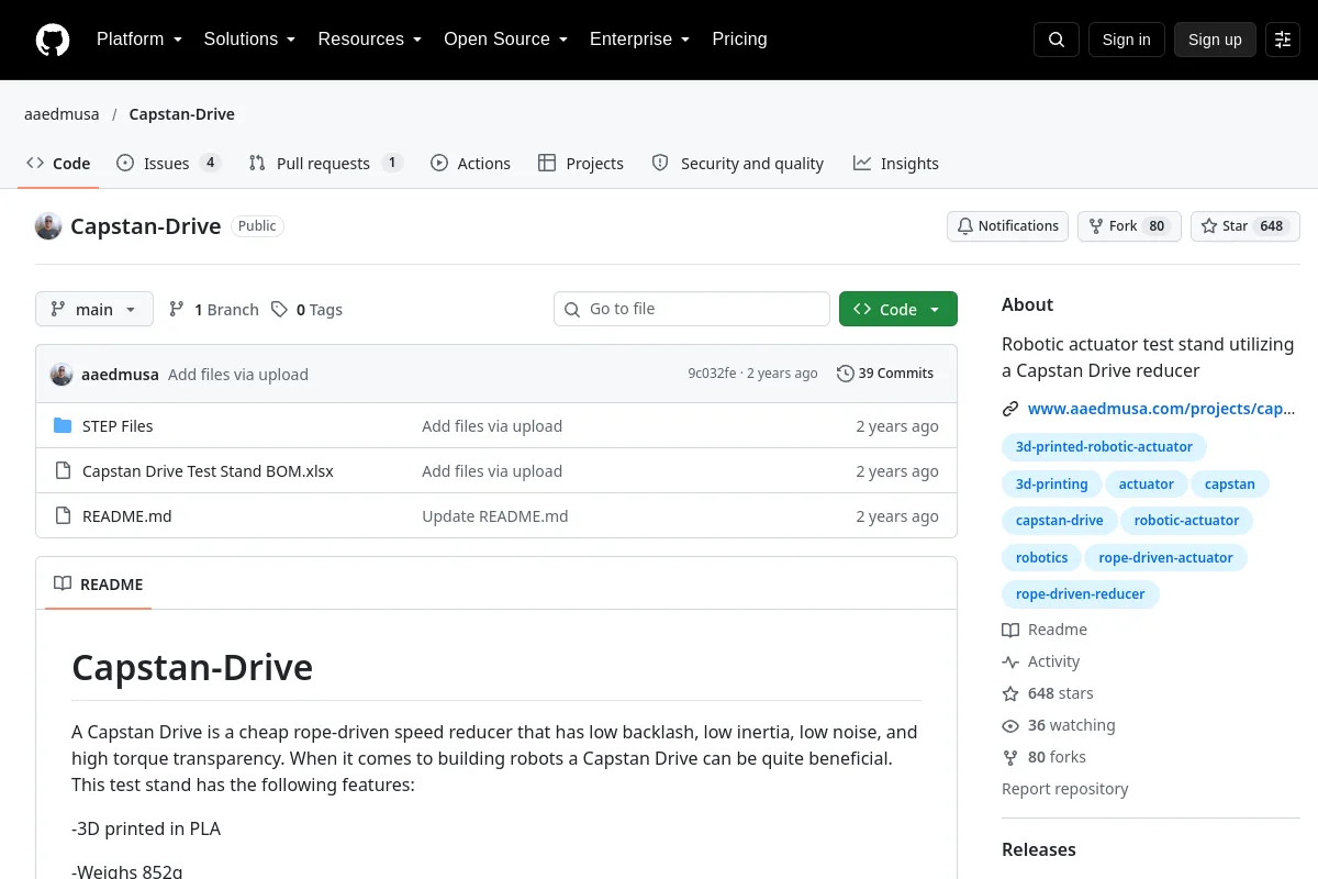 Capstan Drive · aaedmusa website or repository screenshot