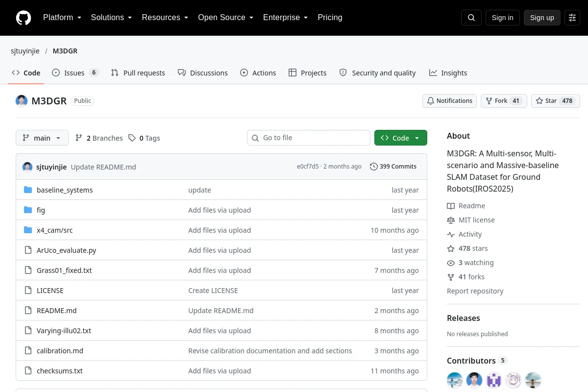 M3DGR · sjtuyinjie website or repository screenshot