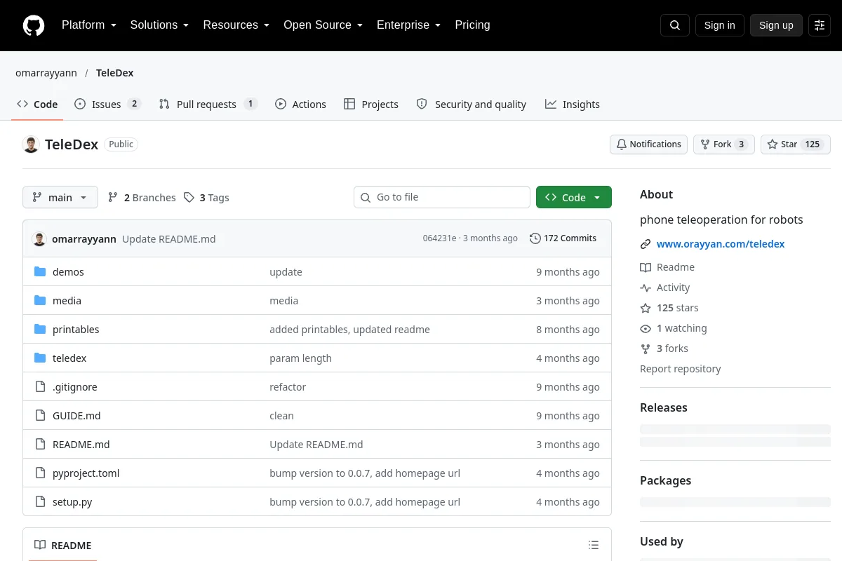 TeleDex · omarrayyann resource page screenshot