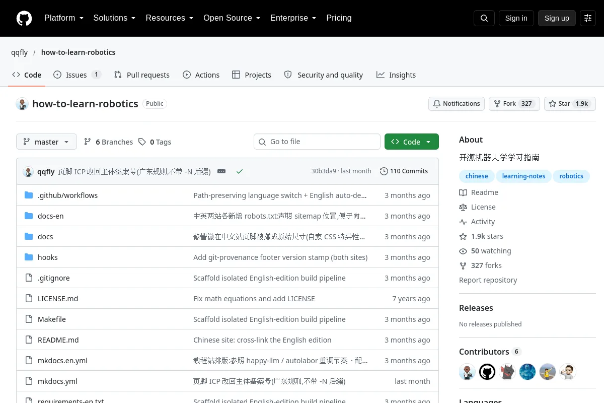 how-to-learn-robotics · qqfly website or repository screenshot