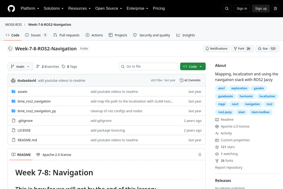 Week-7-8-ROS2-Navigation · MOGI-ROS resource page screenshot