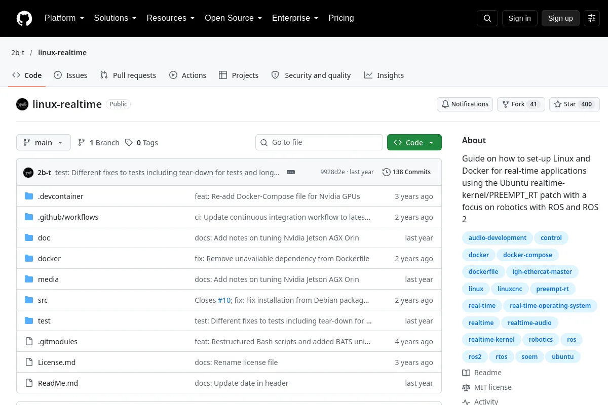 linux realtime · 2b-t resource page screenshot
